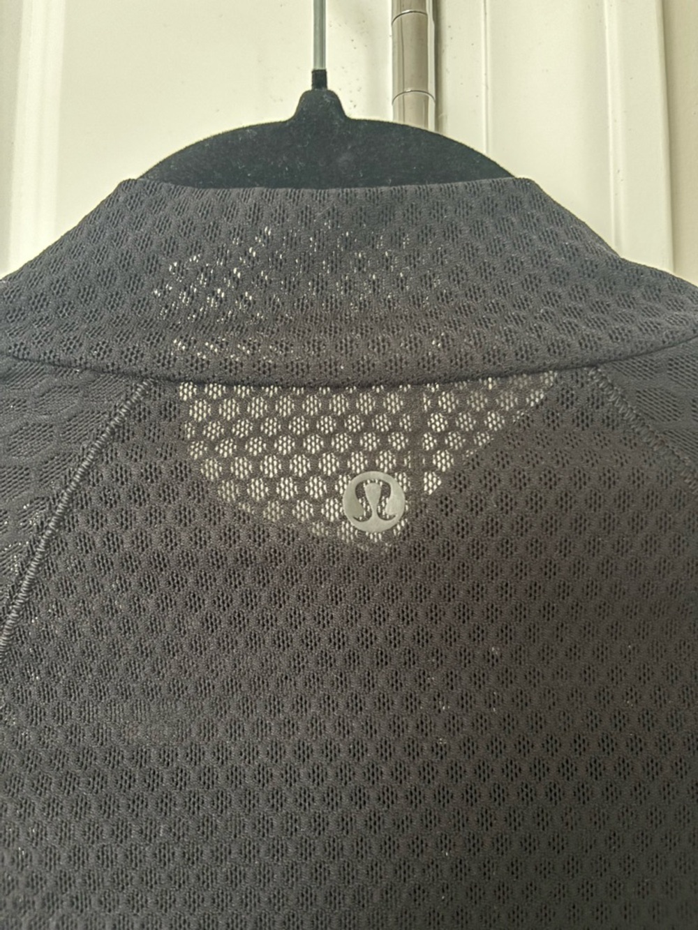 Lululemon Black Mesh Athletic Mock Neck Long Sleeve